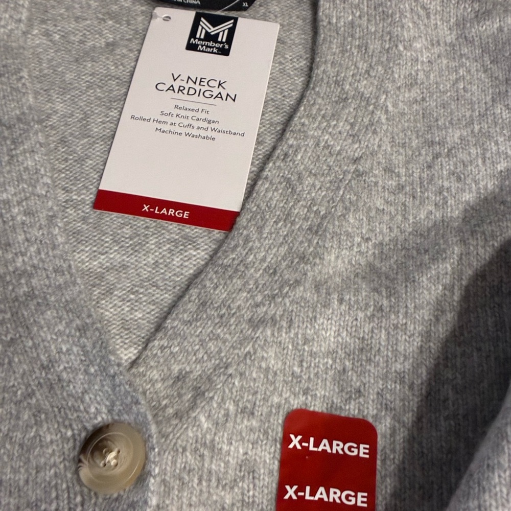 Member's Mark Gray V-Neck Cardigan